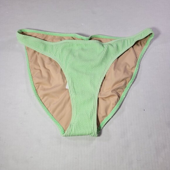 Cotton On Body Ribbed Lime Green Bikini Bottoms With Ruched Back High Waist XL - Picture 1 of 4